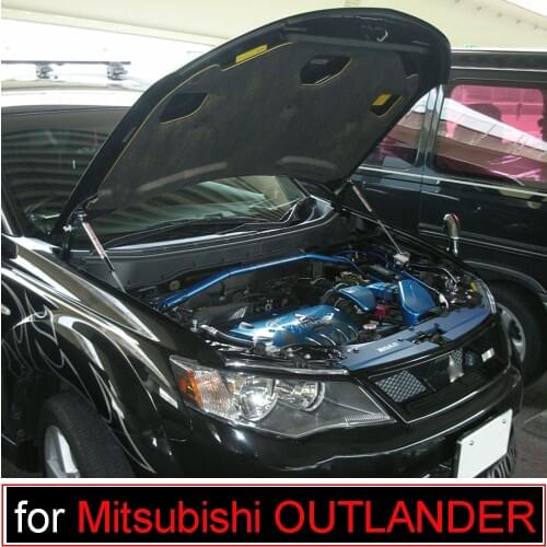 For 2005-2012 Mitsubishi OUTLANDER CW5W SUV Front Hood Bonnet Gas Struts Lift Support Shock Damper Carbon Fiber