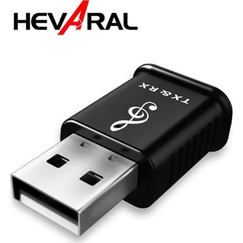 HEVARAL Bluetooth 5.0 Receiver Transmitter Audio Mini 3.5mm AUX Stereo Music Car PC Wireless Transmitter Headphone USB Adapter