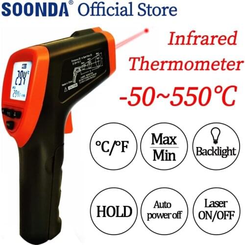 Not for human)Infrared Thermometer Industrial Laser Temperature Meter IR Thermometer Oil Water Milk Temperature Tester gauge