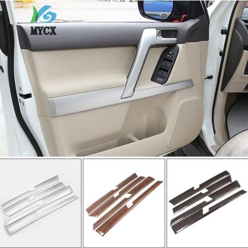 3 colors 4pcs Car ABS Interior Door Decoration Panel Trim For Toyota Land Cruiser Prado FJ150 150 2010-2018 Year Accessories