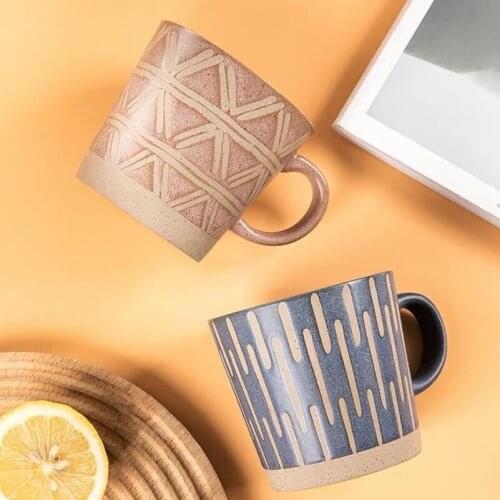 Retro Ceramic Mug мерный стакан Stoneware Coffee Cup kubek ze słomką Milk Home Japanese Creative Drinkware Tea Drinking Cups