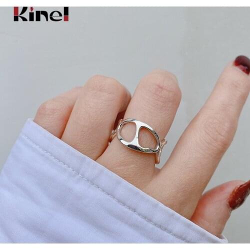 Kinel Korean New Style S925 Sterling Silver New Style Vintage Open Pig Nose Rings for Women Luxury Jewelry Wholesale