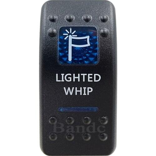 Cover Cap Only！Car Boat RV LIGHTED WHIP Rocker Switch Cover Cap Blue Window Labeled Control Cap Accessories