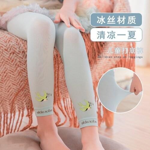 Girls' leggings summer Korean girls silk pants spring autumn cartoon printing childrens pants
