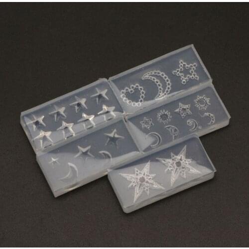 5Pcs Mini Moon Star Sun Resin Mold Astral Planet Jewelry Fillings Silicone Mold Dried Flower Resin Decorative DIY Hand Crafts