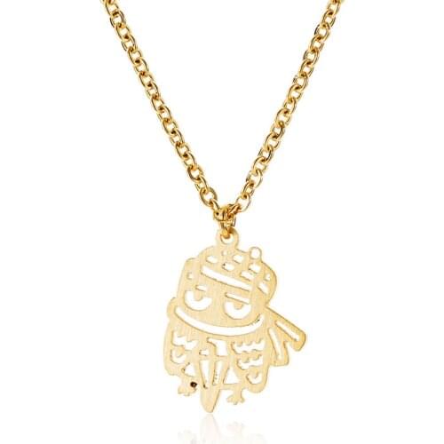 Fashion Dainty Head Necklace for Women Simple Stainless Steel Gold & Silver Color Animals Owl Pendant Necklace Jewelry NL2638