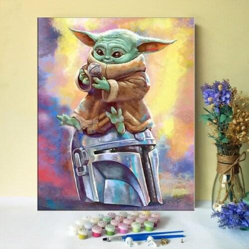 DIY Paint by Digital Oil Painting Kit for Adult and Children Beginner Oil Painting Kit Cartoon Decorative Paintings