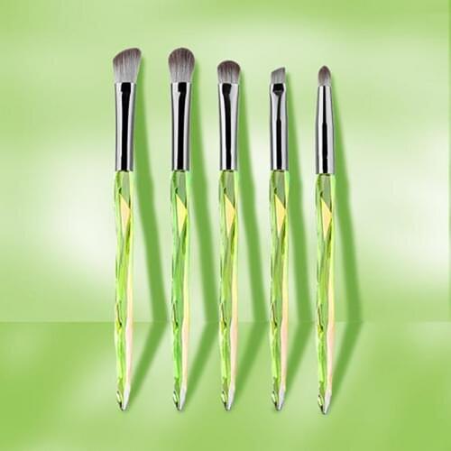 5Pcs/Set Four Seasons Green Eyeshadow Brush Set Portable Super Soft Eye Makeup Brush Purple Diamond Makeup Brush Beauty Tools