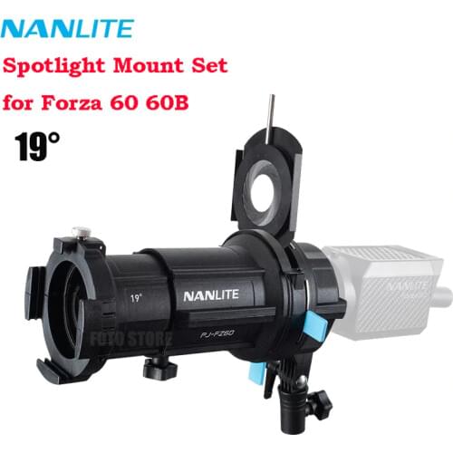 Nanlite Spotlight Mount Set 19° 36° degree lighting modifiers projection for Nanlite Forza 60 60B 60w Photography light