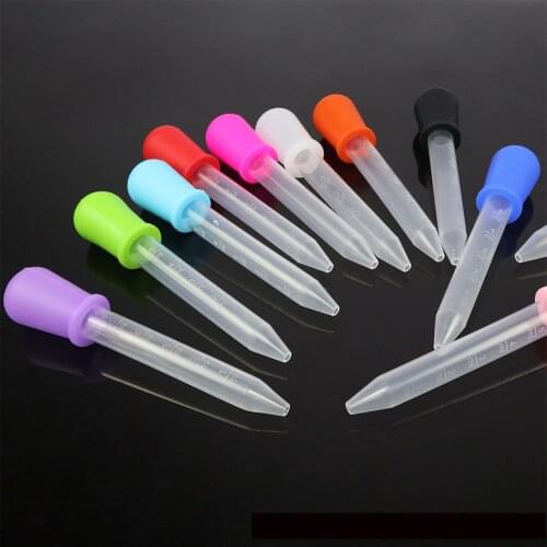 20 Pcs 5 Ml Liquid Droppers Silicone Plastic Pipettes With Bulb Tip For Children Kids Medicine Science Candy Gummy Molds Crafts