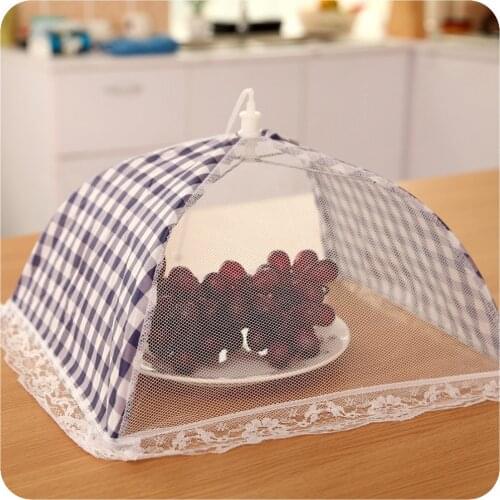 HOT SALE WALK KNOW Folded Food Cover Umbrella Style Mesh Polyester Food Covers Kitchen Accessories Organizer Kitchen Cooking