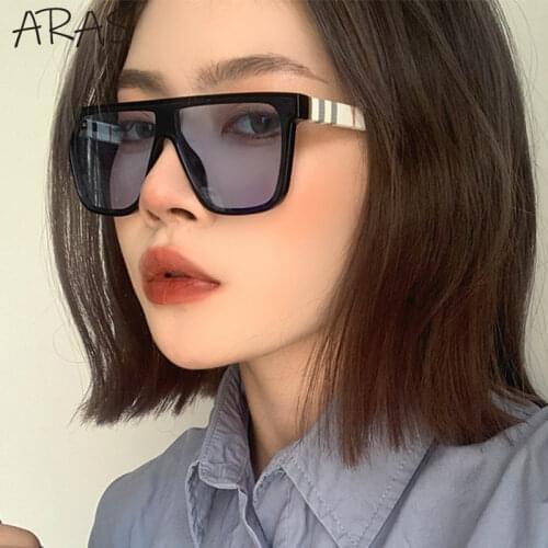Trendy Classic Plaid Square Sunglasses Fashion Retro Big Frame Sun Glasses Luxury Brand Designer Eyewear UV400 Lunettes