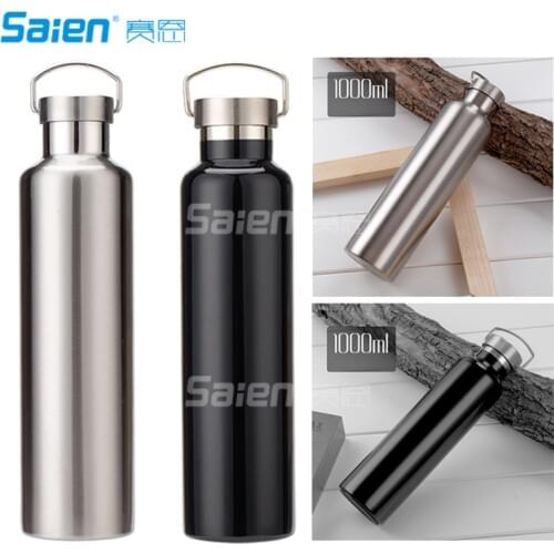 35oz(1000ml)Stainless Steel Sports Water Bottle, Non-insulated BPA Free Leak-proof Single Walled Sports Bottle Jug for Hikers