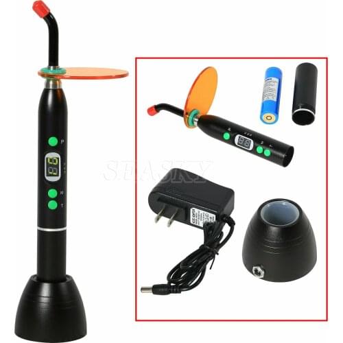 Dental Wireless LED Curing Light Cordless Unit 5W Lamp 1500mw/c㎡ 430-485nm Black Color