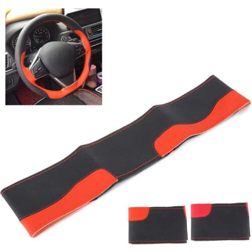 Universal Steering Wheel Cover 15in DIY Hand-Stitched Perforated Microfiber Leather Wrap Car accessories