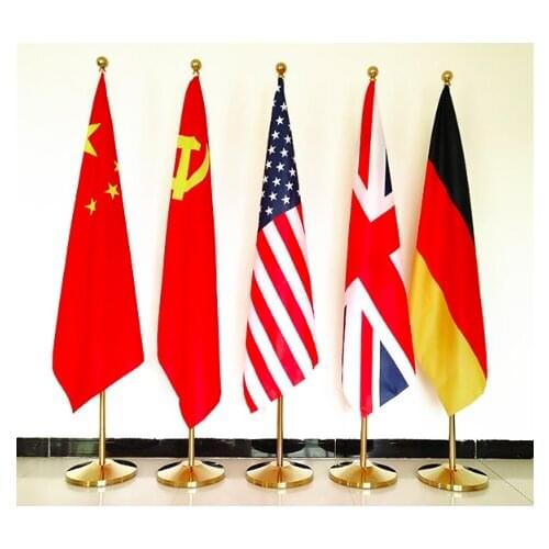 High Quality 2M Telescopic Pole Stand Flag with heavy duty cast iron metal base with customized flag printing