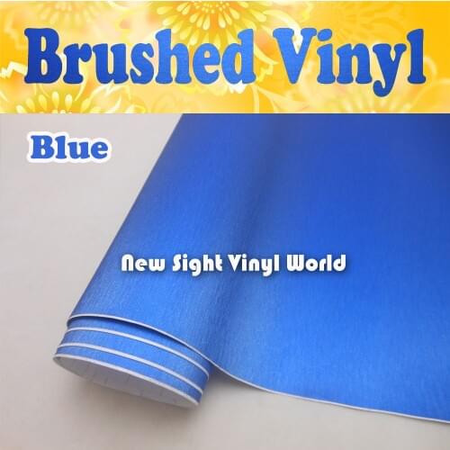 High Quality Brushed Blue Metallic Vinyl Film Blue Brushed Metallic Car Vinyl Air Free Size:1.52*30M/Roll