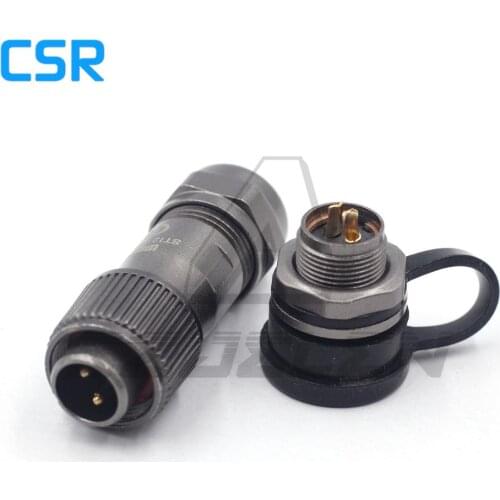 WEIPU ST1210P/ST1213S 2pin waterproof connector IP68 plug and socket 12mm Metal round Panel Mount Connector 2 pin