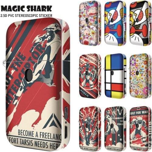 1pc/lot Cute Cartoon Flower Robot New Full Pod Kit Wrap Skin Film Case Vape Sticker for AURORA PLAY