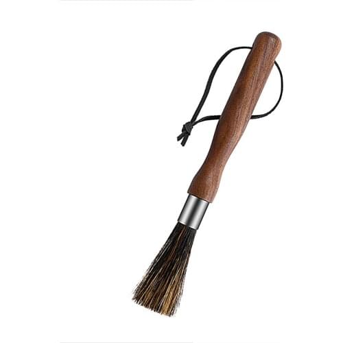 1pcs Coffee Grinder Cleaning Brush With Natural Bristles Lanyard Coffee Machine Brush Cleaner Tool For Barista Home Kitchen