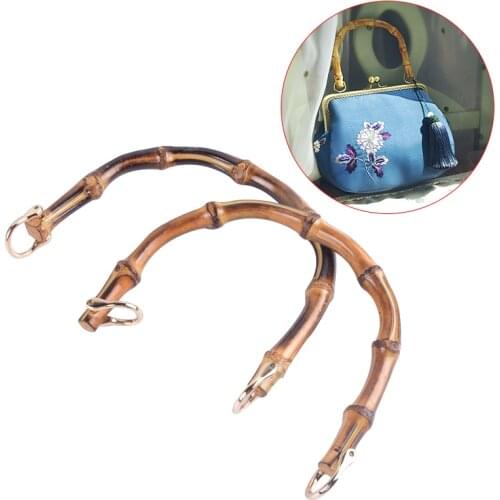 1Pcs U shape Bamboo Handle For DIY Bags, Purse Handle With Natural Bamboo Material