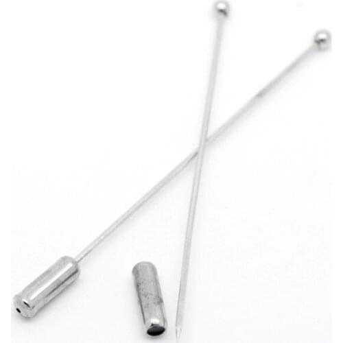 100Pcs Brooches Support de Broche Ball Pins Copper Silver Tone Jewelry Findings 8cm