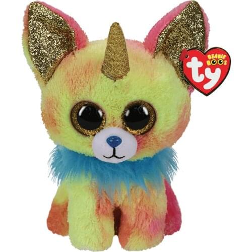 15CM Ty Beanie Sparkling Big Eyes Yips Chihuahua whith Horn Collection Cute Plush Toy Stuffed Dog Doll Boys Girls Christmas Gift