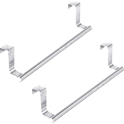 2 Pcs Stainless Steel Over Door Towel Rack, Bar Holders Fit For Cabinet Cupboard Doors To Hold Hand And Dish Towels