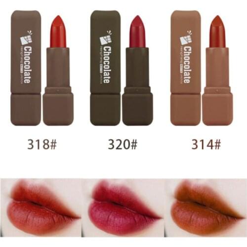 3PCS Mist Lipstick Set Velvet Matte Fragrant Chocolate Watery Lip Glaze Lasting Waterproof No Fading No Stick Cup Makeup TSLM1