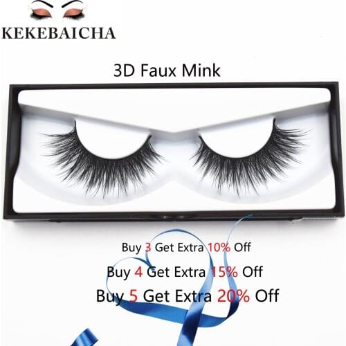 KEKEBAICHA 3D Faux Mink Lashes Handmade Full Strip Eye Lashes Fake Eyelashes Natural Long Eyelashes Makeup eyelashes cilios lash