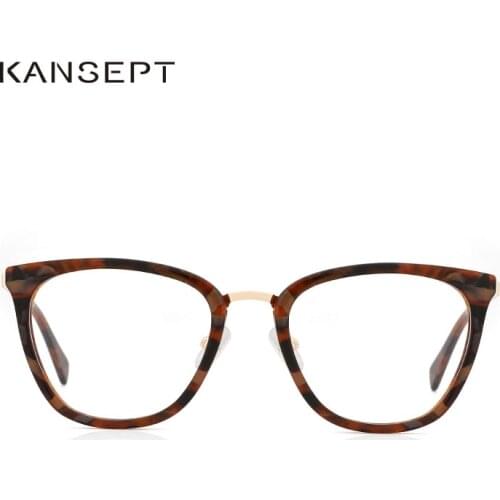 Acetate Women Eyeglasses Frame Glasses-transparent Lens Retro Fashion Women Square Glasses Vintage Myopia Glasses Frame #9001