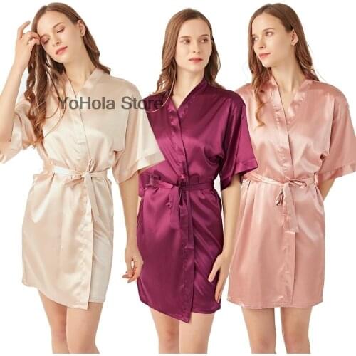 Satin Robe Mother Daughter Nightgown Family Matching Spa Wedding Party Satin Silk Bathrobe Kimono Sleepwear for Girl Night Dress