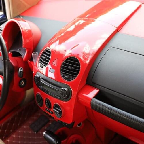 Car Stickers RedABS Material Central Console Panel Decoration Cover for 2003-2012 Volkswagen VW Beetle