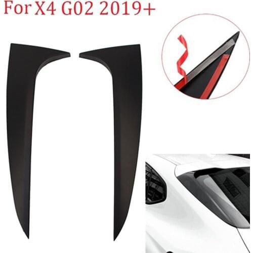 Car Rear Window Side Spoiler Trim for-BMW X4 G02 2019 2020 2021 Side Wing Roof Stickers Cover Matte Black