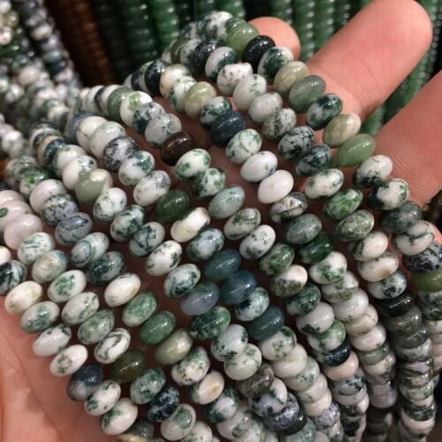 Rondelle shape tree agate stone beads natural gemstone beads DIY spacer beads for jewelry making strand 15" wholesale