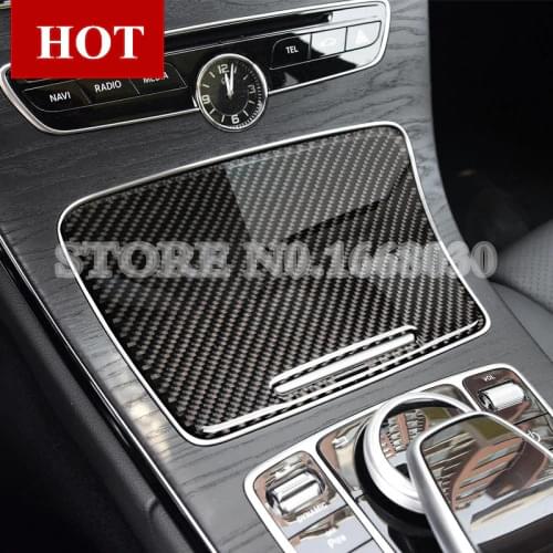 Carbon Fiber Water Cup Holder Panel Trim Cover For Benz GLC X205 X253 2015-2020 1pcs Car accesories interior Car Trim