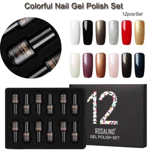 12pcs/Set Fashion Color UV Lamp Gel Nail Polish Varnish 7.5ml/pcs Lady Salon Nail Art Design Manicure Kit With Pretty Gift Box