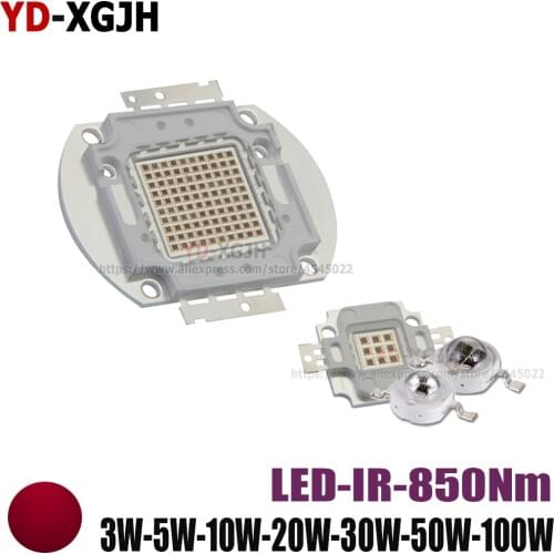 High Power LED COB Chip IR 850Nm for 3W 5W 10W 20W 30W 50W 100W Infrared Radiation Bulbs Detect Sensor Laser Flashlight