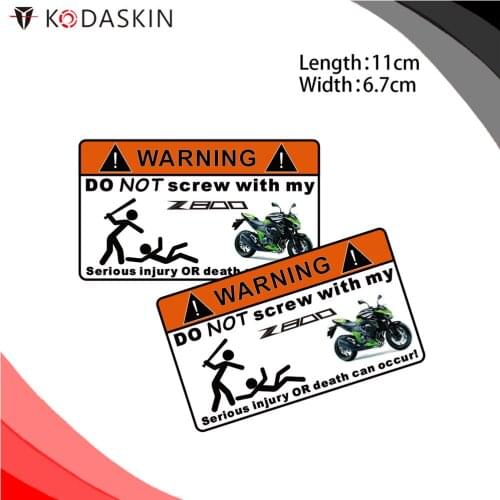 KODASKIN Motorcycle Cheap 2D Creative Warning Sticker Decal for Z800