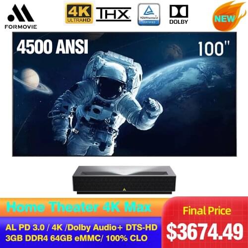 Fengmi 4K MAX Laser Projector L406FCN FengOS 4500ANSI Ultra Short Throw Laser TV Home Cinema Theater ALPD Dolby DTS-HD Bluetooth