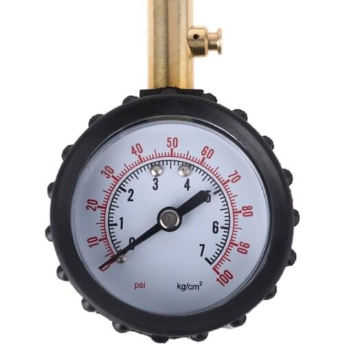 0-100 PSI Tire Pressure Gauge Tire Pressure Measuring Instrument Easy Read Dial Type Gauge for Car Bicycle Motorcycle