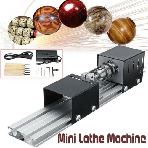Mini Wood Lathe Machine Woodworking Beads Miniature Buddha Pearl Lathe Grinding Polishing Beads Wood Drill Rotary Tool DC12-24V