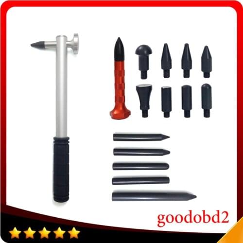 Car Tool Set 9head Knock Down Tap Pen 5pc Dent Pens Rubber Hammer Hail Hammer Hand Tools Paintless Hail Removal Auto Dent Repair