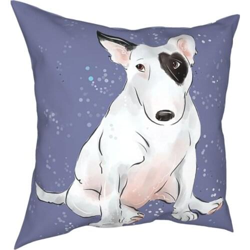 English Bull Terrier Dog Square Pillow Case Throw Pillow 45*45cm Pillowcover Home Decor