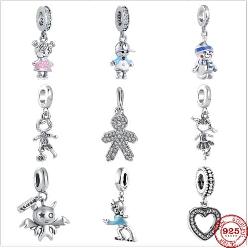 2021 New Boy Girl Snowman Little Devil Pendant Beads Dangle fit Original Pandora Charms Silver 925 Bracelet DIY Women Jewelry