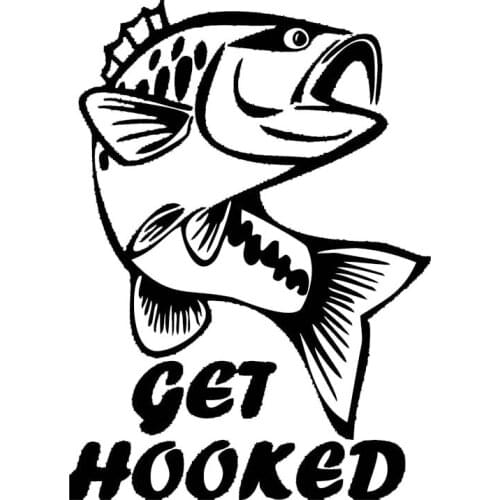 New Style For Get Hooked Fish Decal Car Styling Vinyl Funny Truck Car Window Sticker Laptop Bumper Jdm