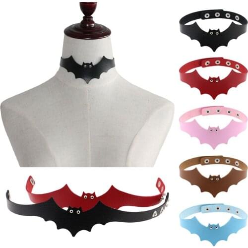 Punk Devil Bat Wing Choker Goth Clothes Harajuku Necklace Colorful Cute Neck Chain Jewelry For Women 90S Style Friends Gifts New