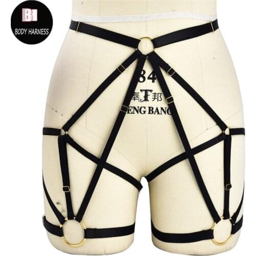 Punk Body Harness Garter Belt Pole Dance Women Sexy Cosplay Wedding Garter Gothic Fetish Bondage Geometry Ring Leg Harness