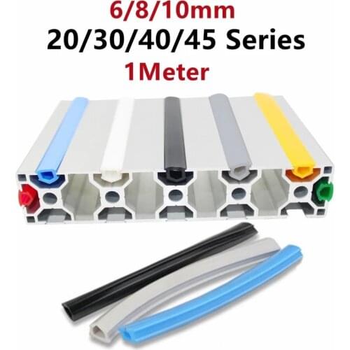 1Meter 20/30/40/50 series 6mm/8mm /10mm Flat Seal For 2020 Aluminum Profile Soft Slot Cover/ Panel Holder C-Beam Machine