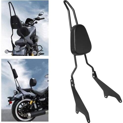 Motorcycle PU Backrest Passenger Pad Driver Rider Sissy Bar Backrest Mount Seat Pad For Yamaha Star Bolt XV950 XVS950 2014-2019